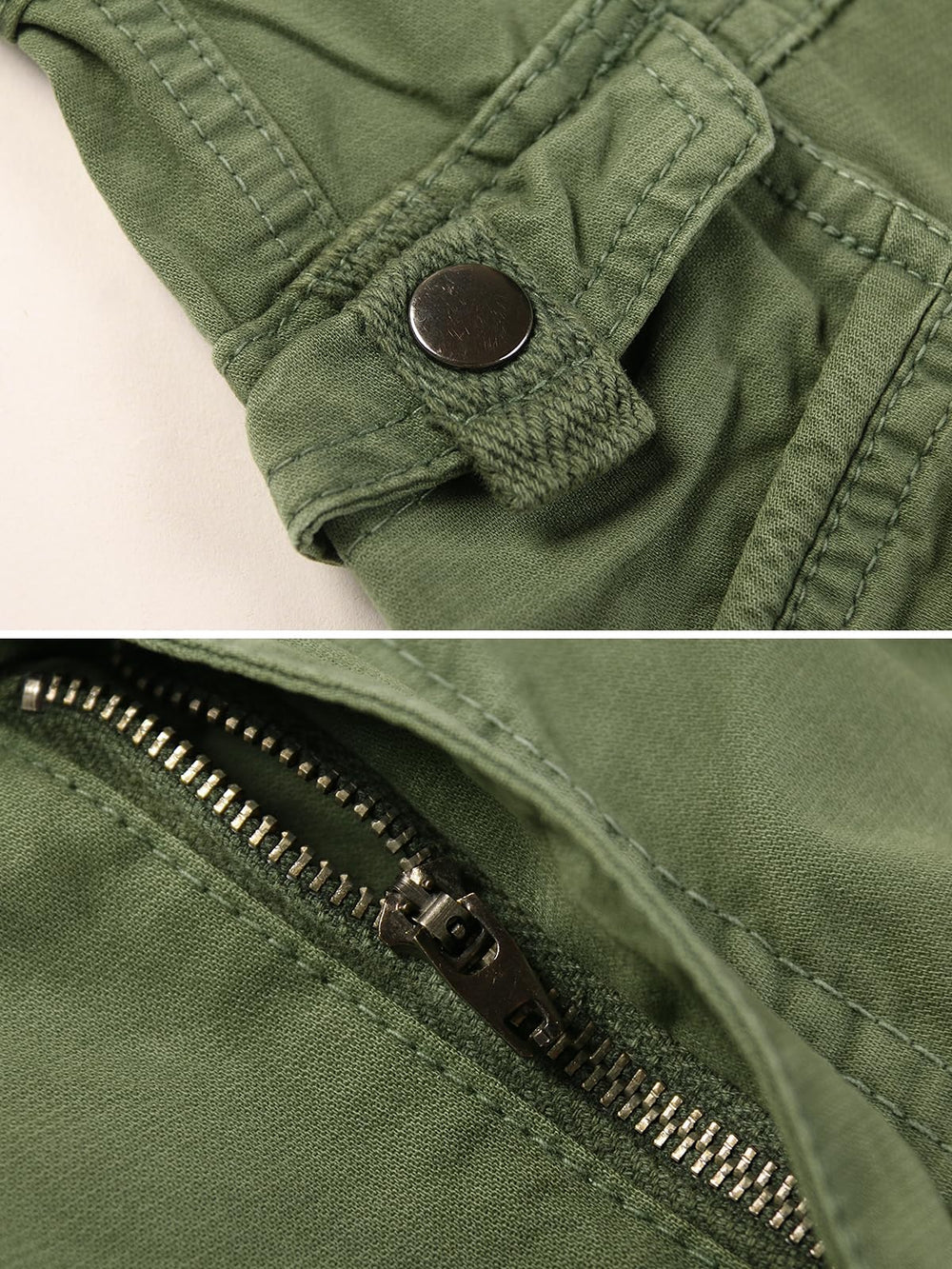 OCHENTA cargo pants back pocket detail for secure storage.