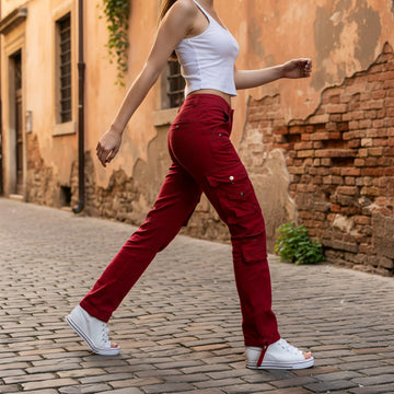 OCHENTA cargo pants leg-drawstring for adjustable length