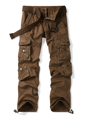 OCHENTA cargo pants back pockets detail for secure storage.