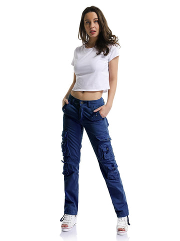 OCHENTA cargo pants with drawstring leg opening for adjustable length