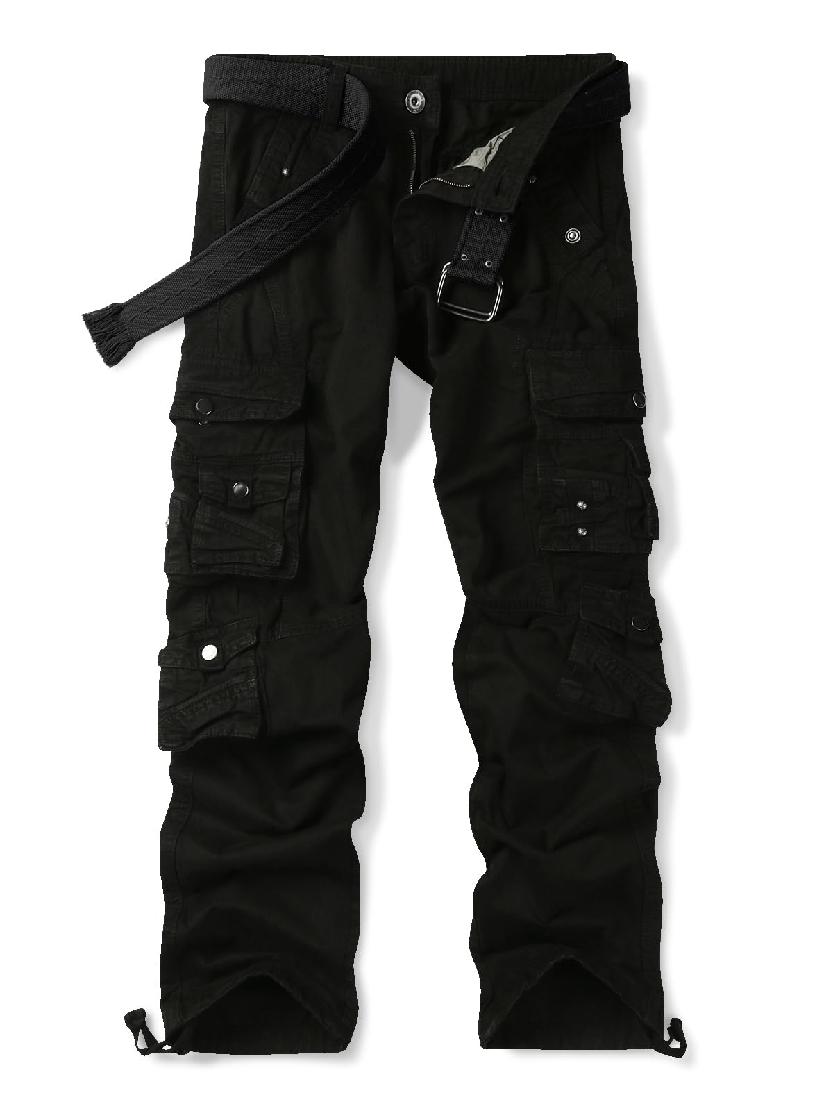 OCHENTA women's cargo pants front view showcases baggy style with durable cotton.