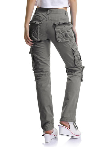 OCHENTA cargo pants pockets closeup showing multiple secure compartments.