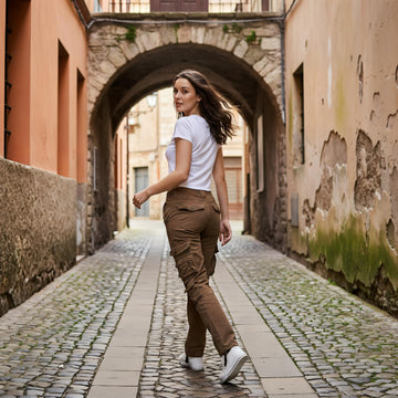 OCHENTA baggy cargo pants Y2K style in regular fit for comfort.