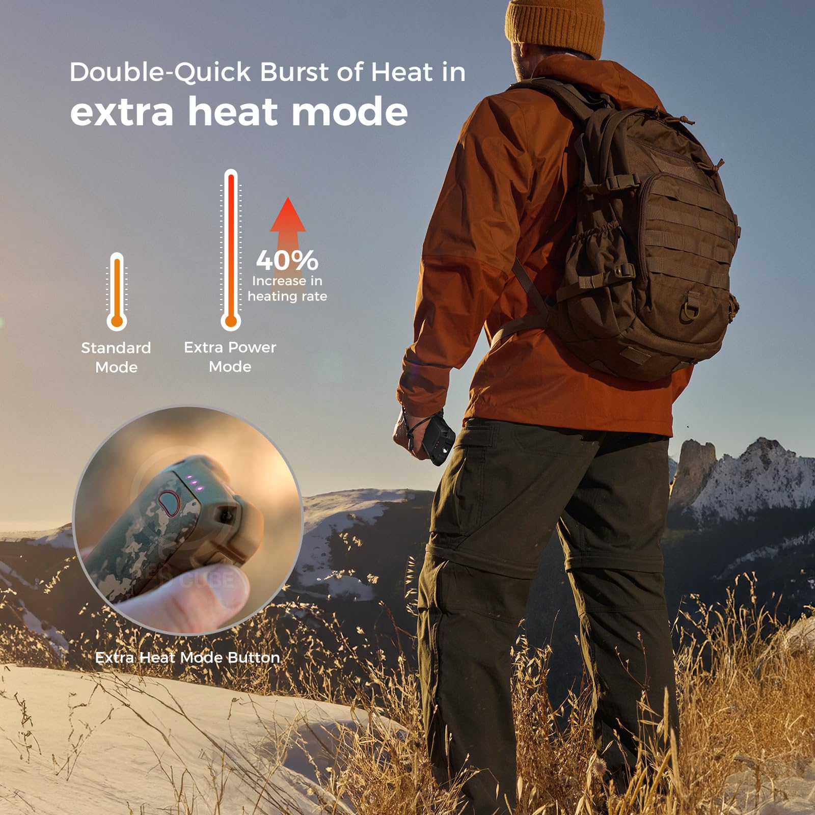 OCOOPA 10000mAh battery delivers long warmth and device charging