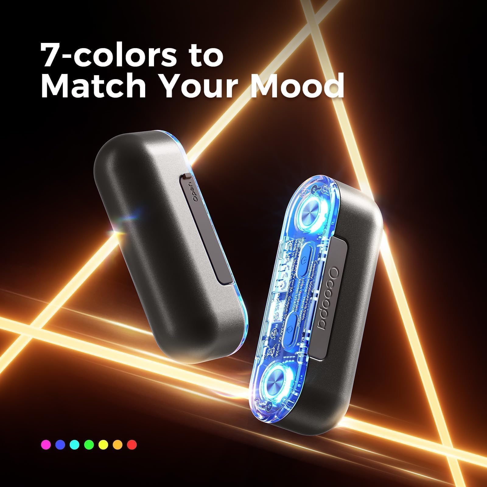 OCOOPA seven color RGB lights illuminate the setup and mood