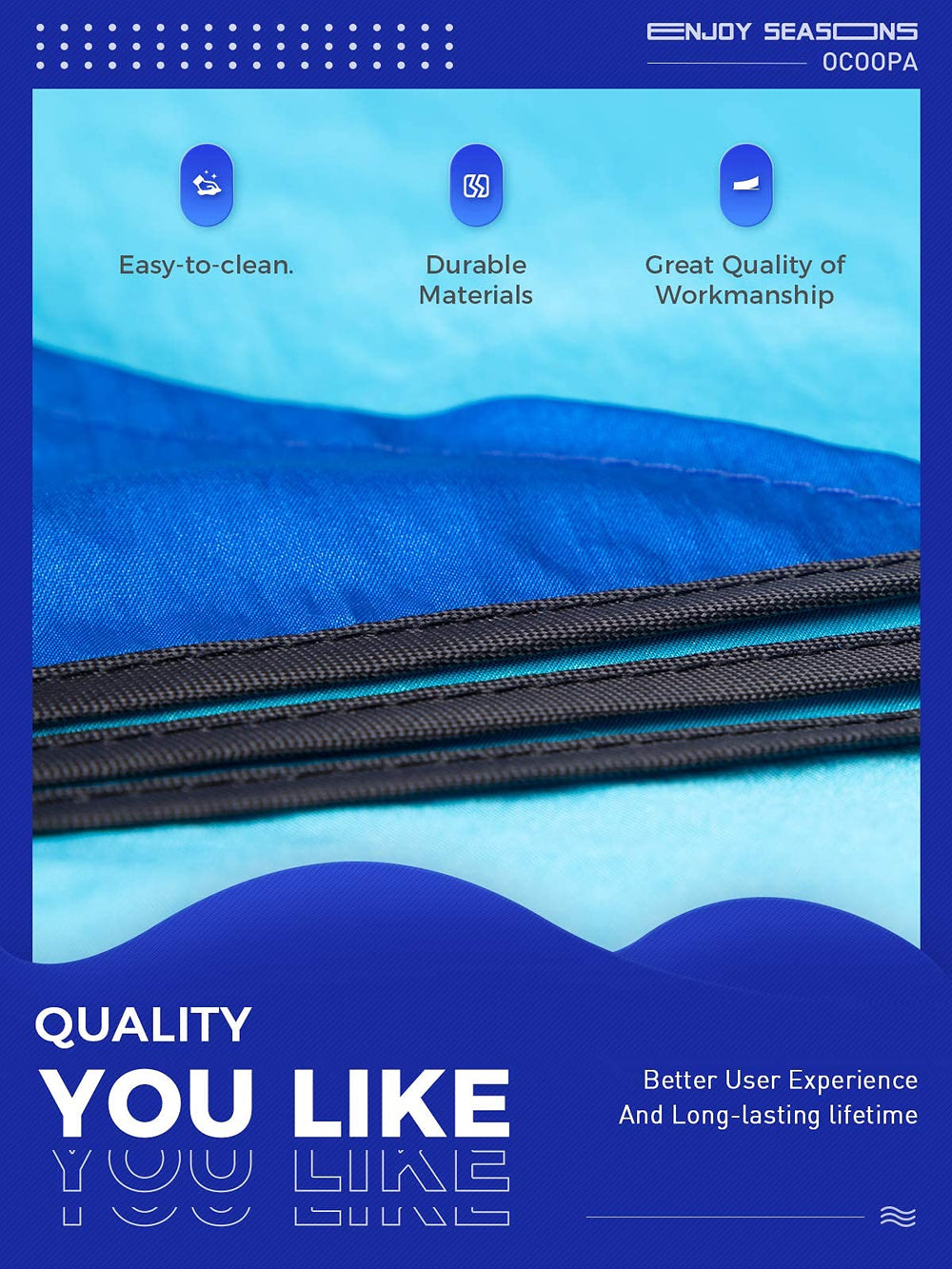 OCOOPA beach blanket corner pockets secure items and reduce wind pull.