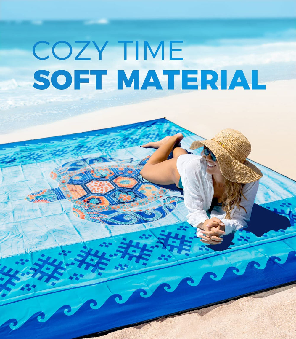 OCOOPA Beach Blanket Family-use-friendly setup for outdoor gatherings.