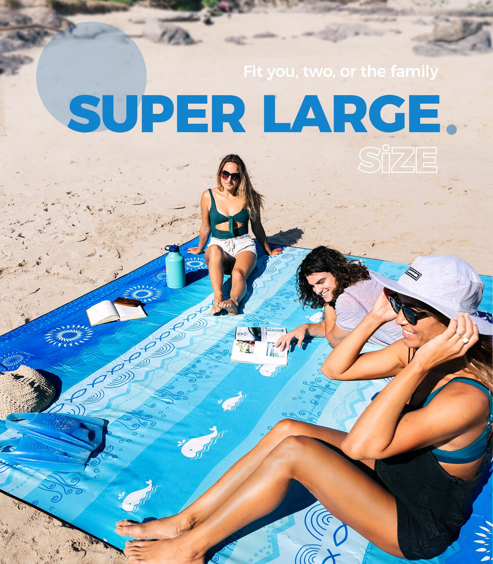 OCOOPA Bohemian Beach Blanket dries quickly after splashes, staying comfortable on damp sand.
