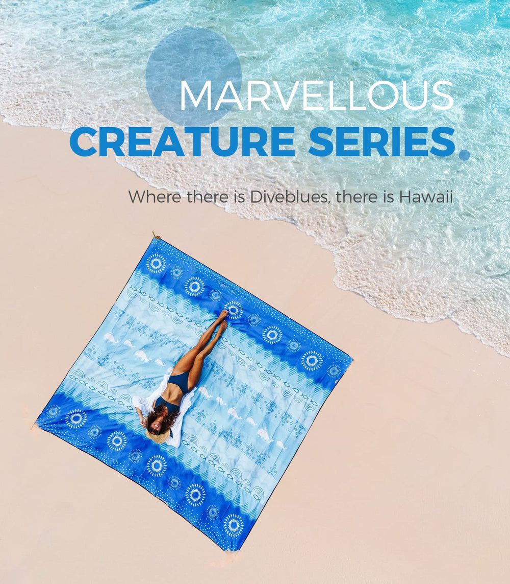 OCOOPA Bohemian Beach Blanket ocean-blue design helps you spot your spot on crowded shores.