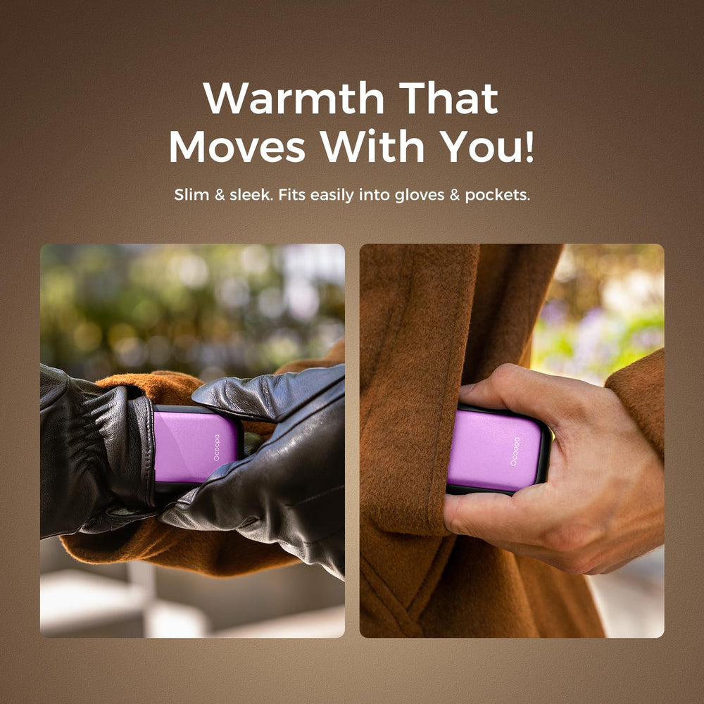 OCOOPA card-style hand warmers compact profile fits pockets for everyday warmth