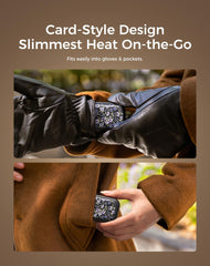 OCOOPA hand warmers in glove demonstrates portable warmth during winter outings.