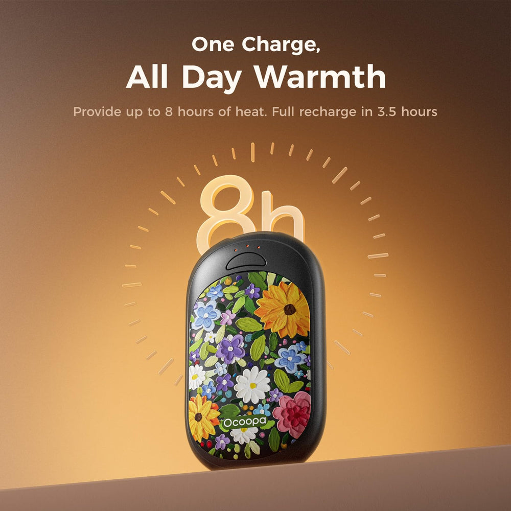 OCOOPA magnetic hand warmers tucked into a glove demonstrating winter-use portability.