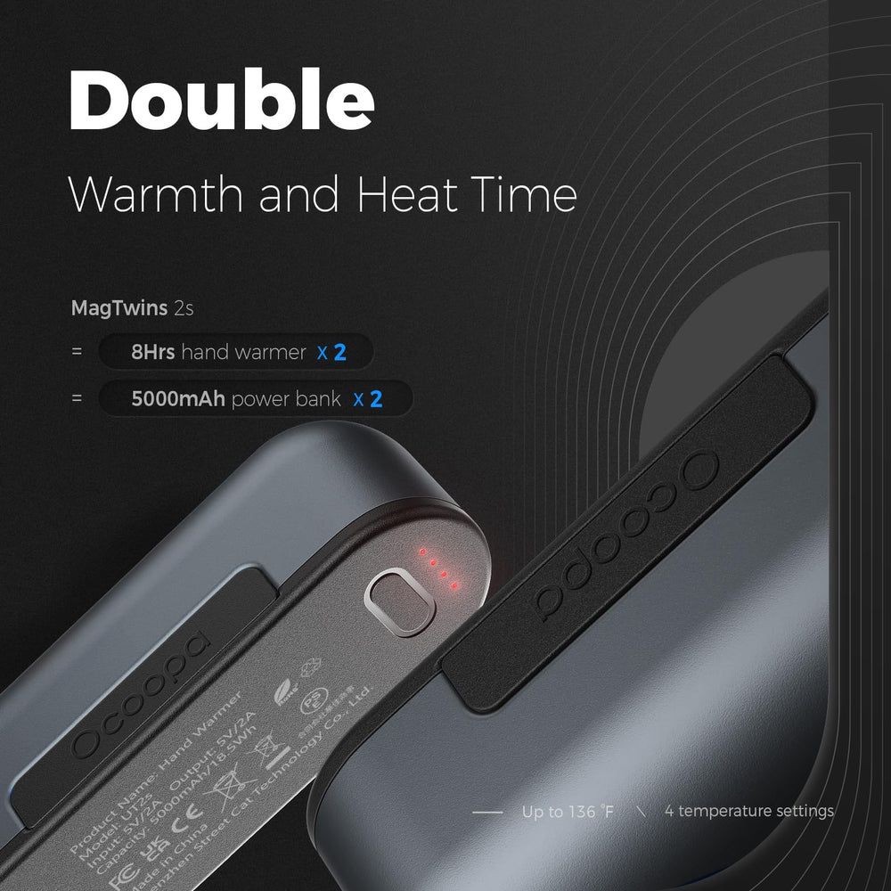 OCOOPA MagTwins heat level selector for precise warmth.
