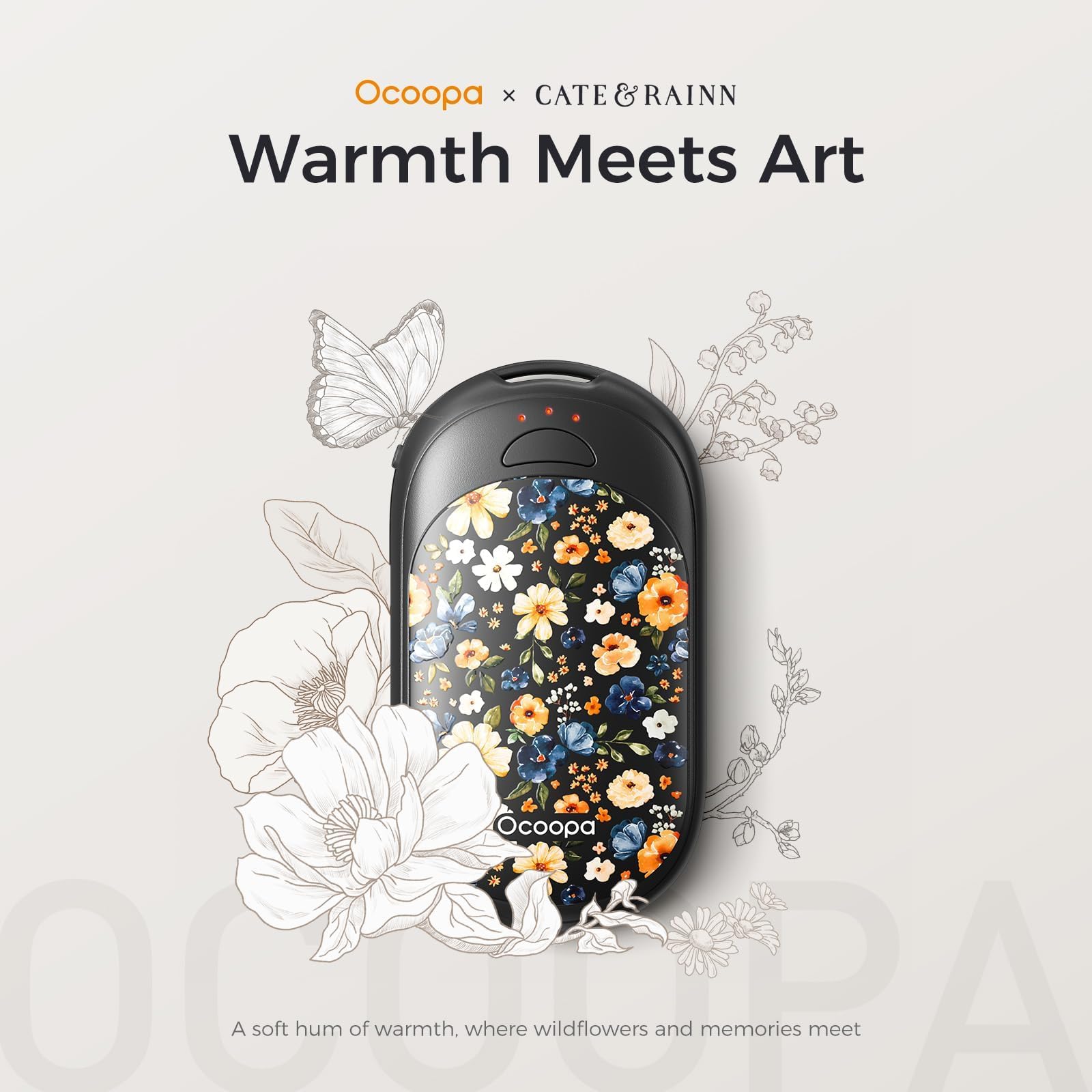 OCOOPA ultra-thin 65 g hand warmers fit easily into pockets or gloves.