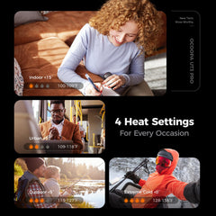 OCOOPA UT3 Pro four heat levels for adjustable warmth outdoors.