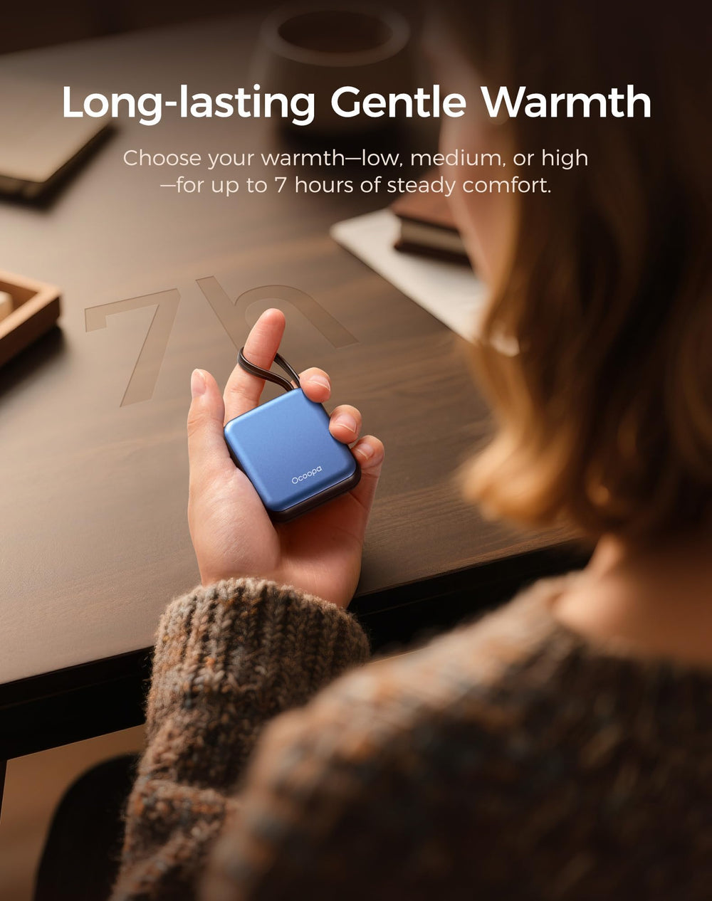 OCOOPA UT5 Nano long-lasting heat supports a full day of warmth.