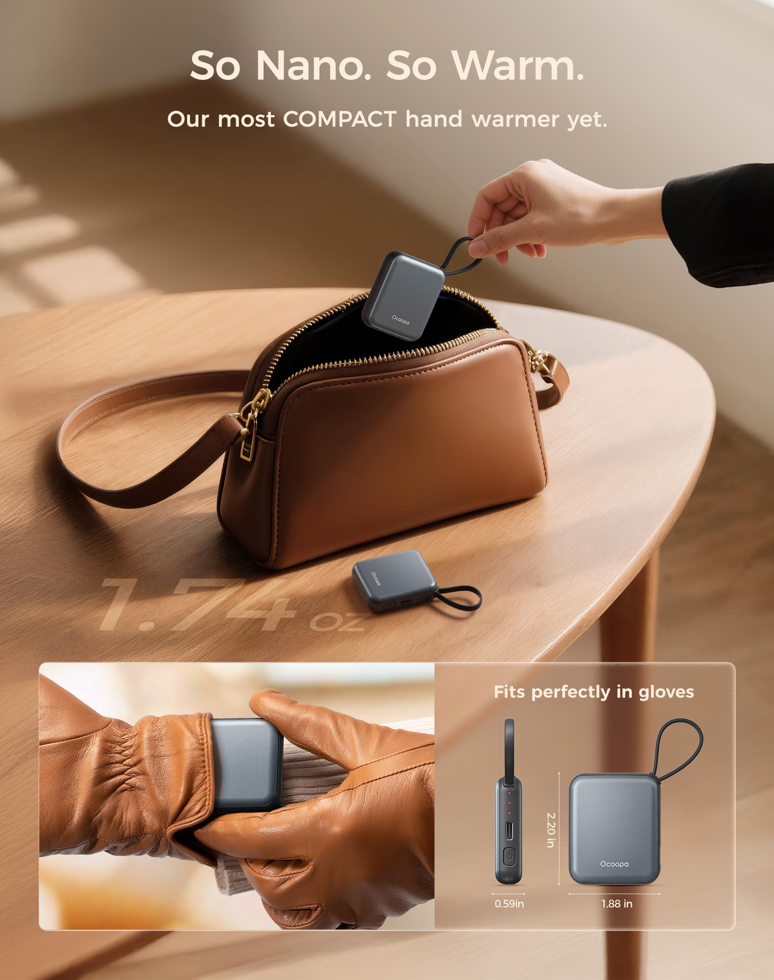 OCOOPA UT5 Nano smart heat control ensures safe, adaptive warmth during commutes.