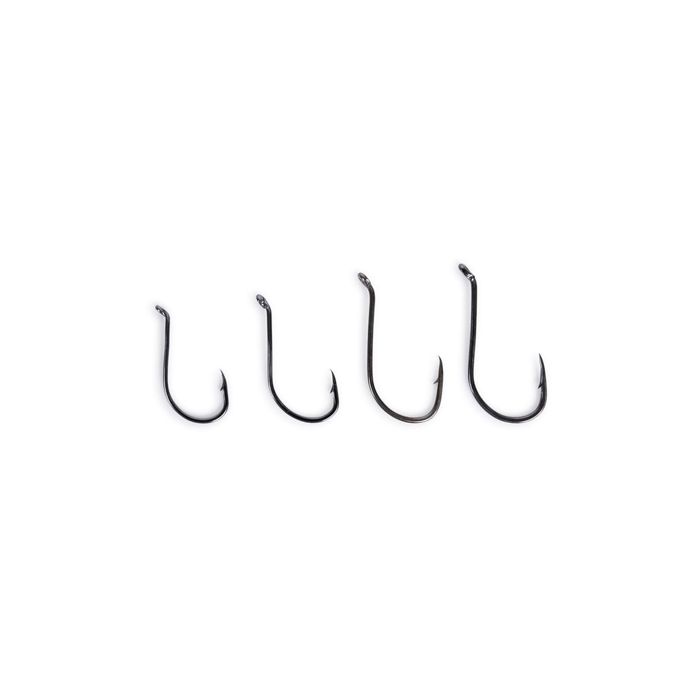 Inline Octopus Hooks 4/0 size, 100-pack, black nickel finish