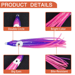 Lifelike eyes on octopus squid skirts lure