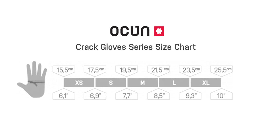 Ocun Crack Gloves Lite Velcro closure tucked under rubber for clean routes