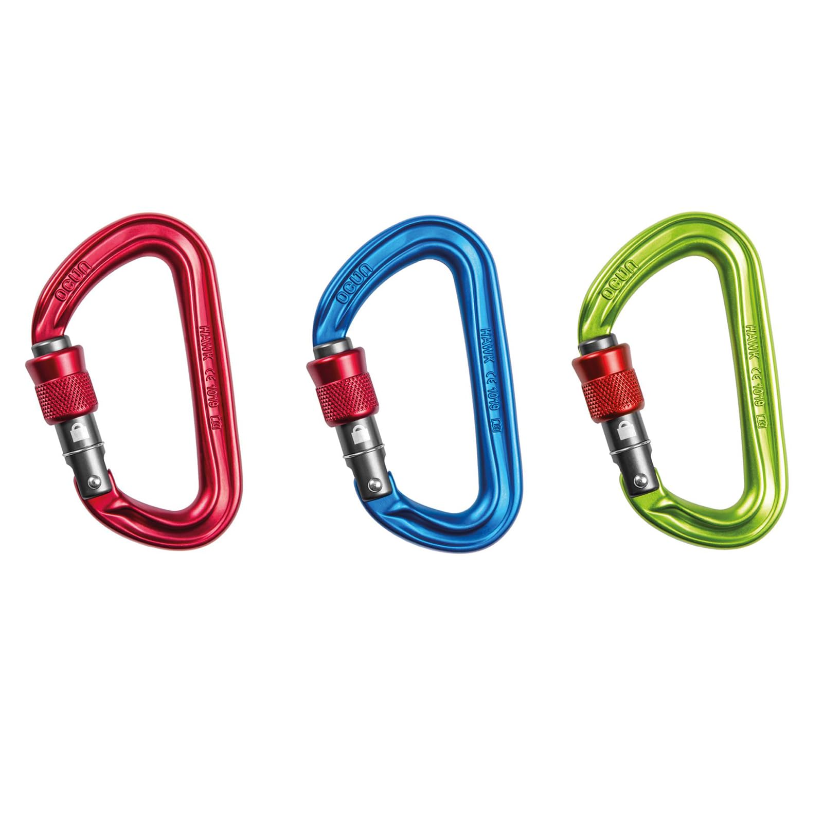 Ocun Hawk screw-lock carabiner in a safe quickdraw setup for multipitching