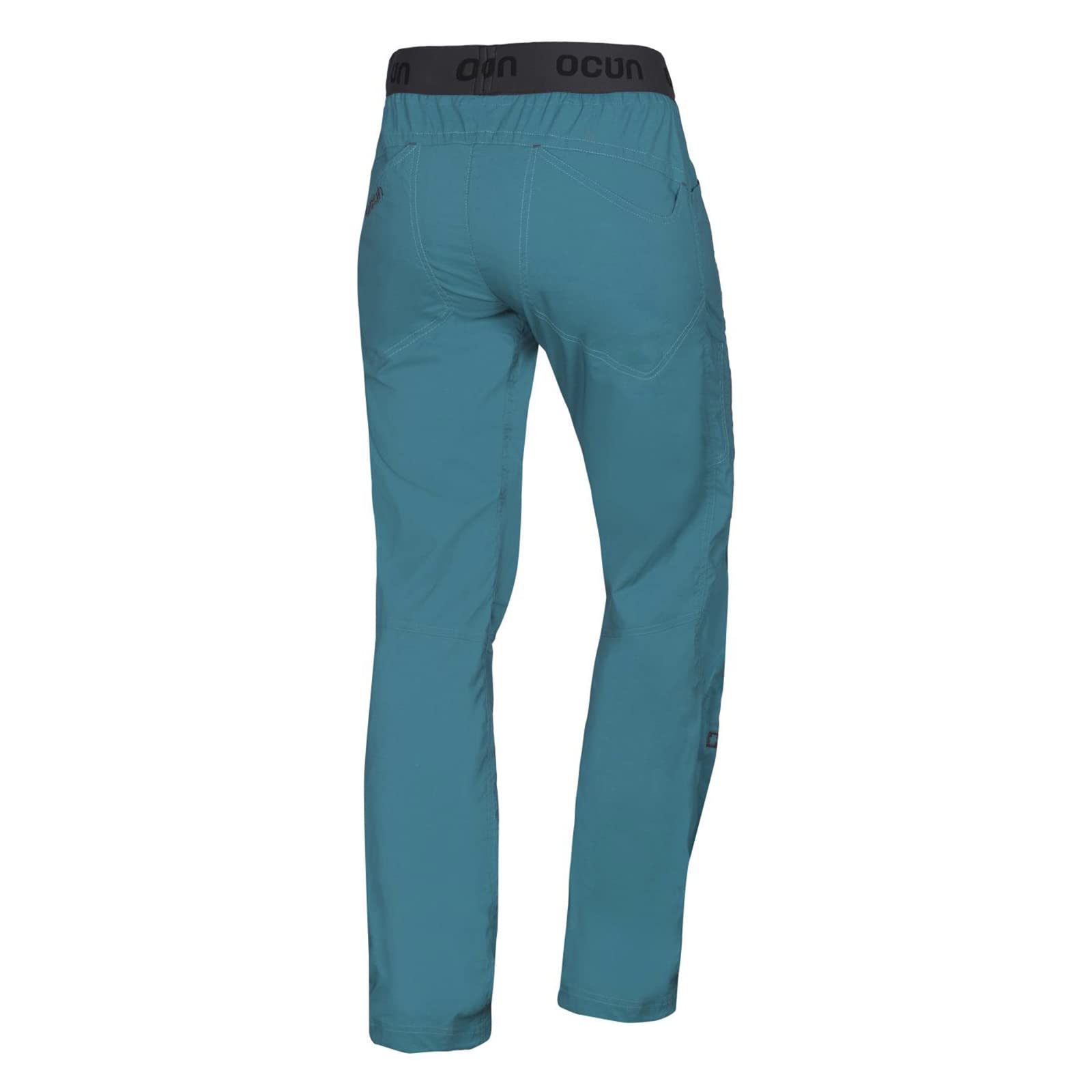 Ocun Men’s Mania Eco Pants cord-lock hem adjusts length for secure fit.
