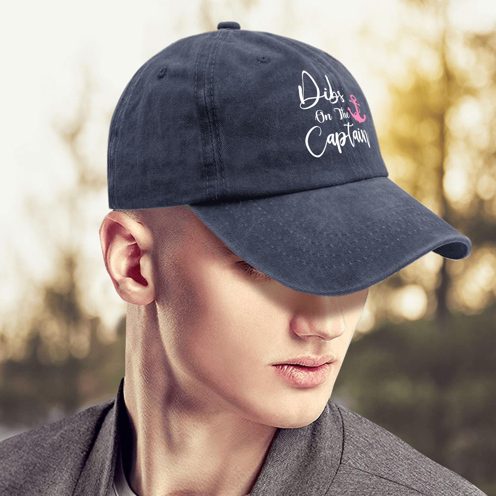 ODCRAT Captain Hat navy blue back-strap vintage style with sun shade for weekends