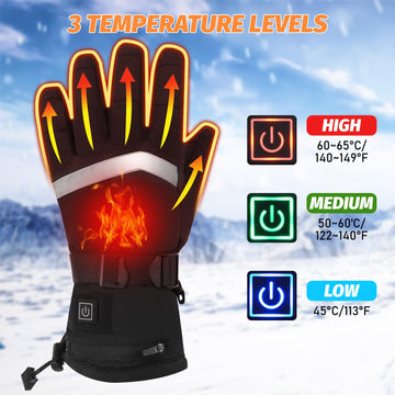 Oddfah heated gloves battery pocket view shows 5000mAh power for all day warmth