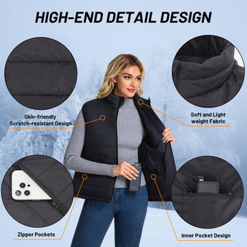 Oddfah heated vest worn outdoors emphasizes windproof warmth during outdoor activities.