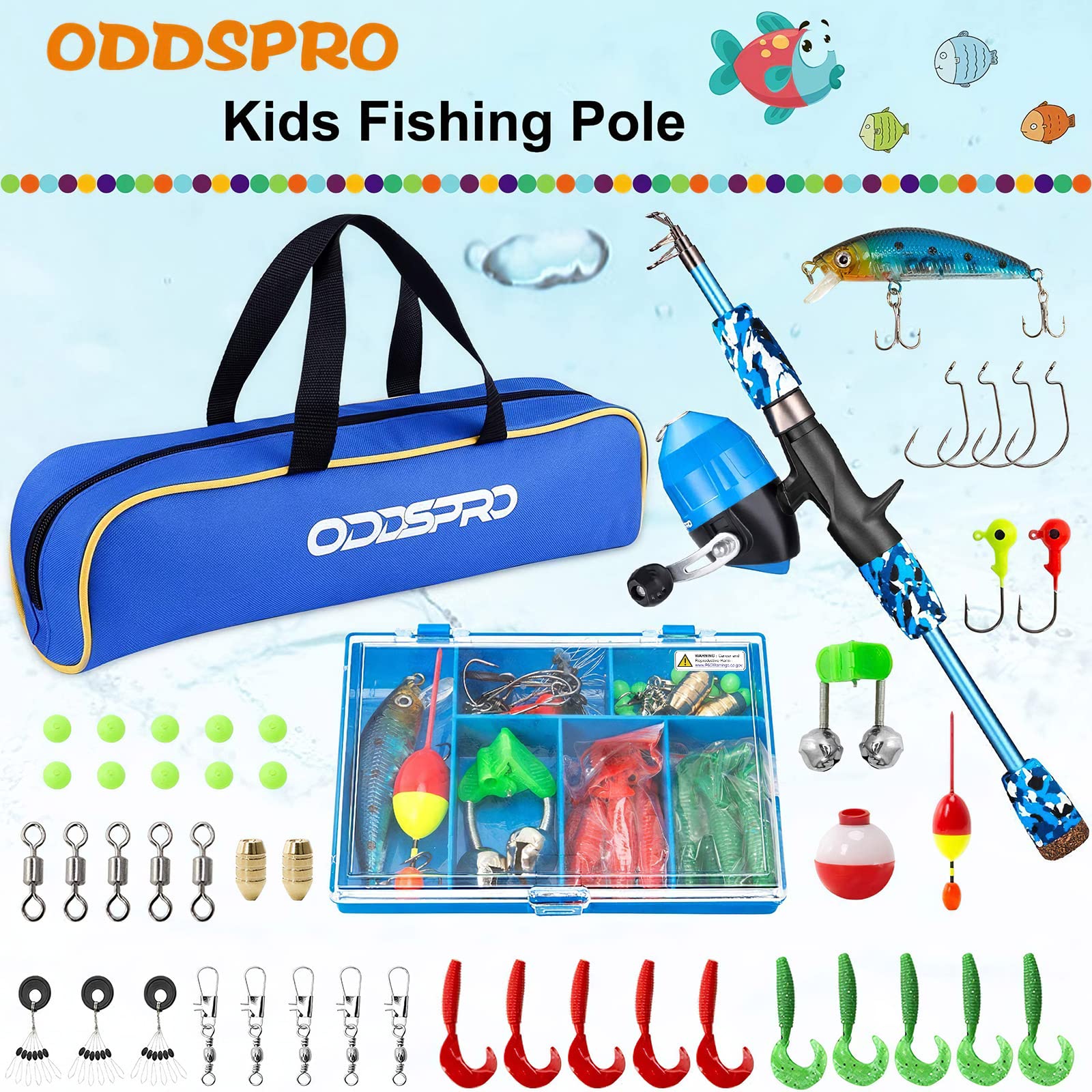 ODDSPRO kids reel closeup highlights kid-friendly spincast reel for small hands