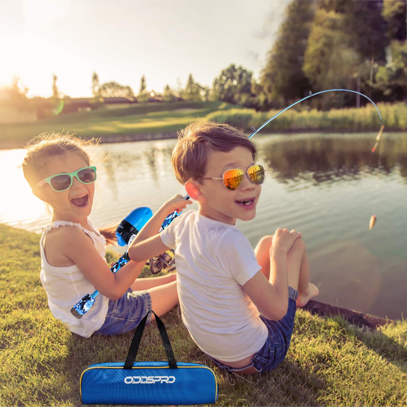 ODDSPRO 1.5m size closeup shows versatile youth fishing pole