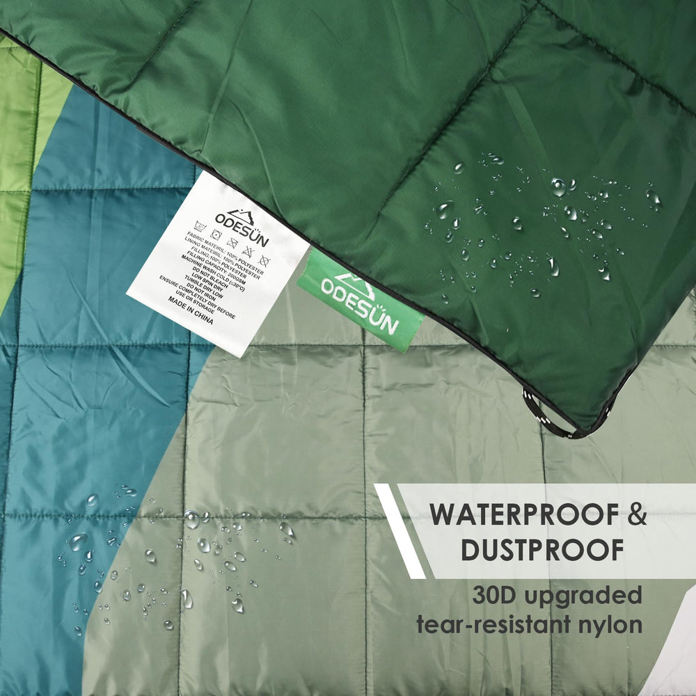 ODESUN down-alternative blanket 30D fabric close-up showing durability.