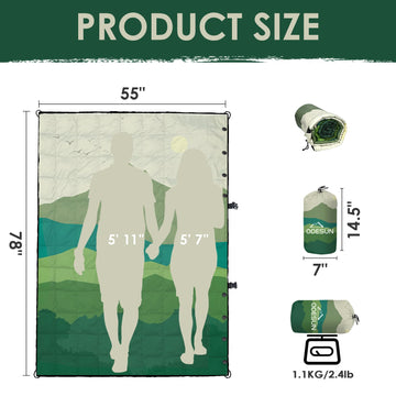 ODESUN down-alternative blanket packable design emphasizes lightweight portability.