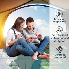 ODESUN down-alternative blanket worn as a cloak for quick warmth on chilly evenings.