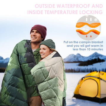 ODESUN Puffy blanket 30d polyester material emphasizes durability and weather resistance.