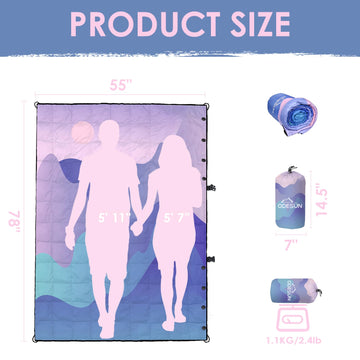 ODESUN Puffy blanket machine-washable design for easy cleanup after adventures.