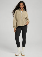 ODODOS cinched-hem jacket showing adjustable fit for cropped or relaxed styles