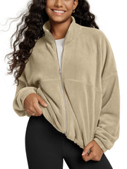 ODODOS polar fleece jacket front view shows warm, cozy layer for chilly days