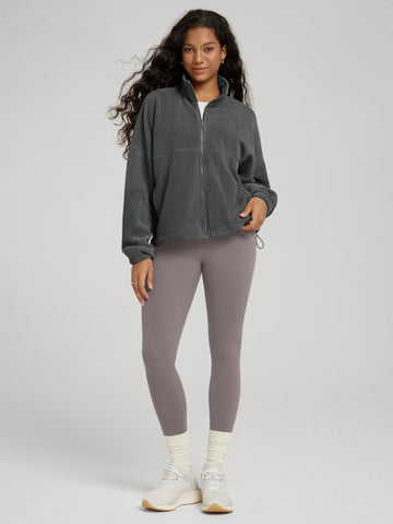 ODODOS Women's Polar Fleece cinchable-hem detail enables customizable silhouette.