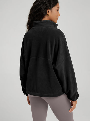ODODOS polar fleece jacket back view highlighting clean lines and silhouette