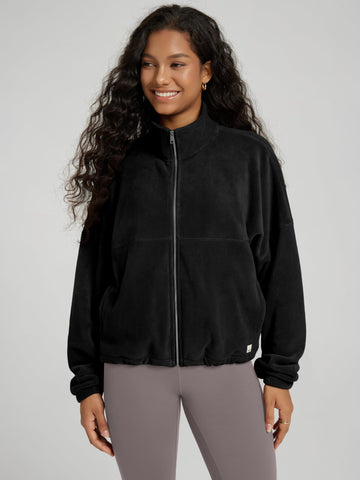 ODODOS polar fleece jacket side pocket image with accessible deep pockets