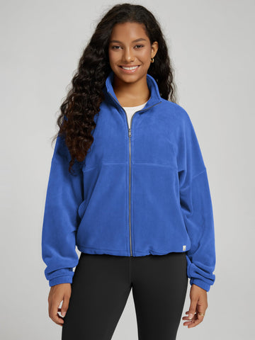 ODODOS women's polar fleece jacket pocket detail highlights easy-access deep pockets for essentials.