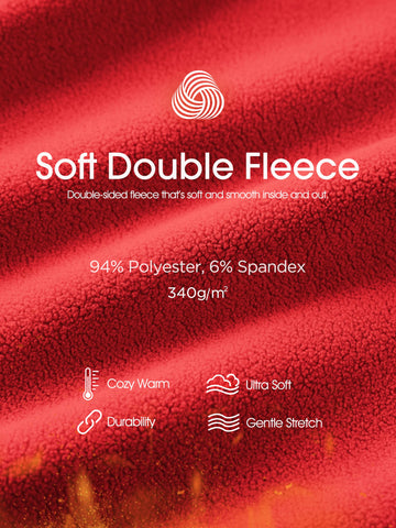 ODODOS jacket red closeup fabric reveals soft brushed texture