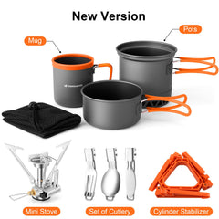 Odoland 0.8L camping pot highlights versatile capacity for simmering meals.