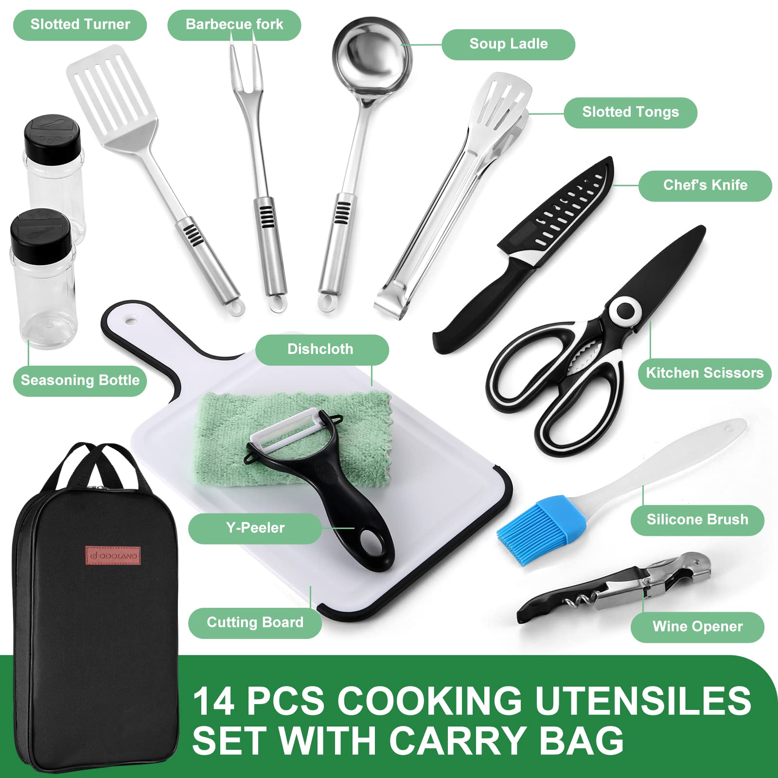 Odoland kitchen scissors for versatile cutting at camping