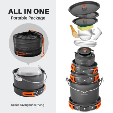 Odoland 2.9L pot – large capacity for family camp meals.