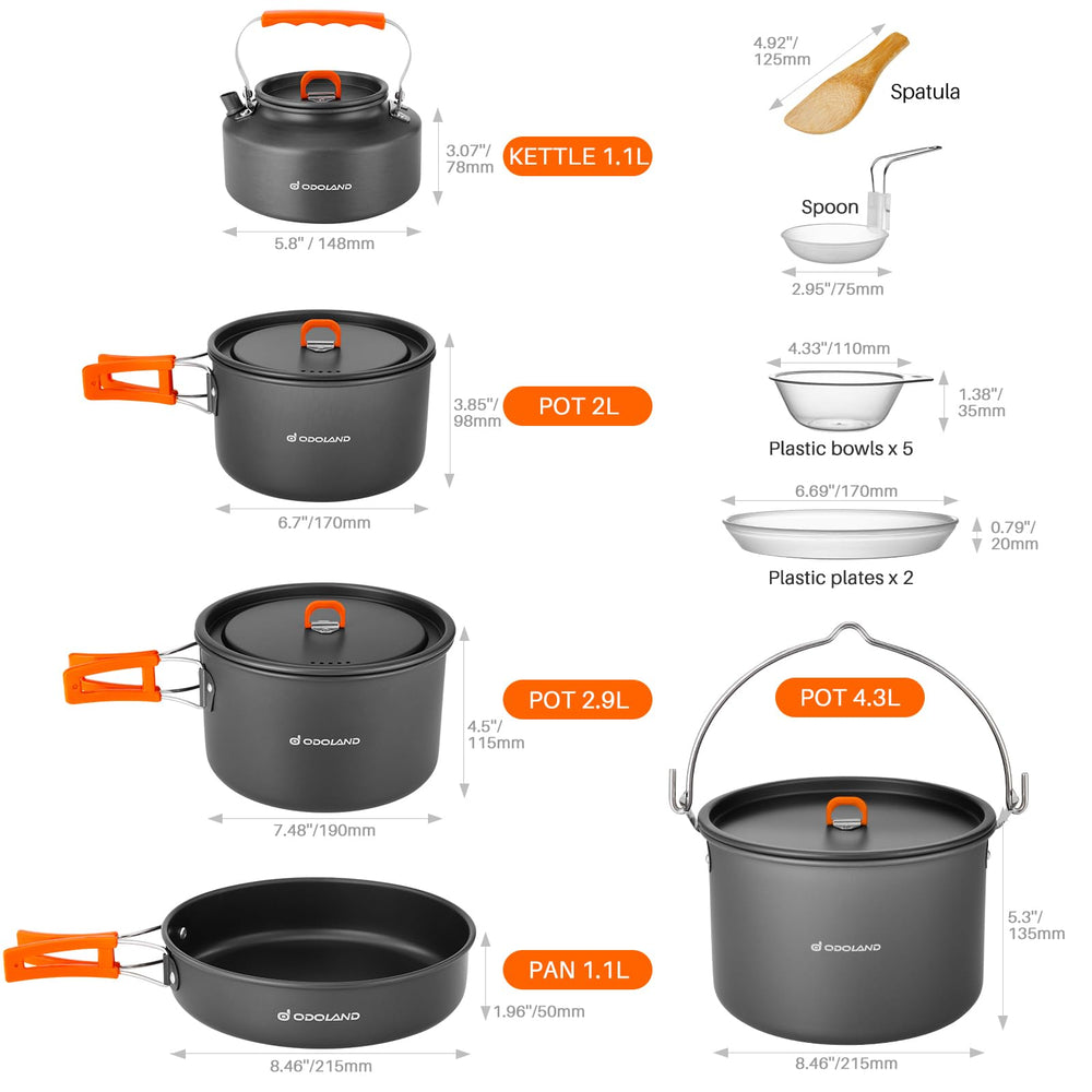 Odoland 4.3L hanging pot – convenient over-fire camp cooking.