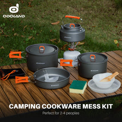 Odoland 2.9L pot ready for family camp meals with efficient heat distribution.