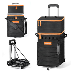Odoland 48-72 cans soft cooler with wheels for beach trips.