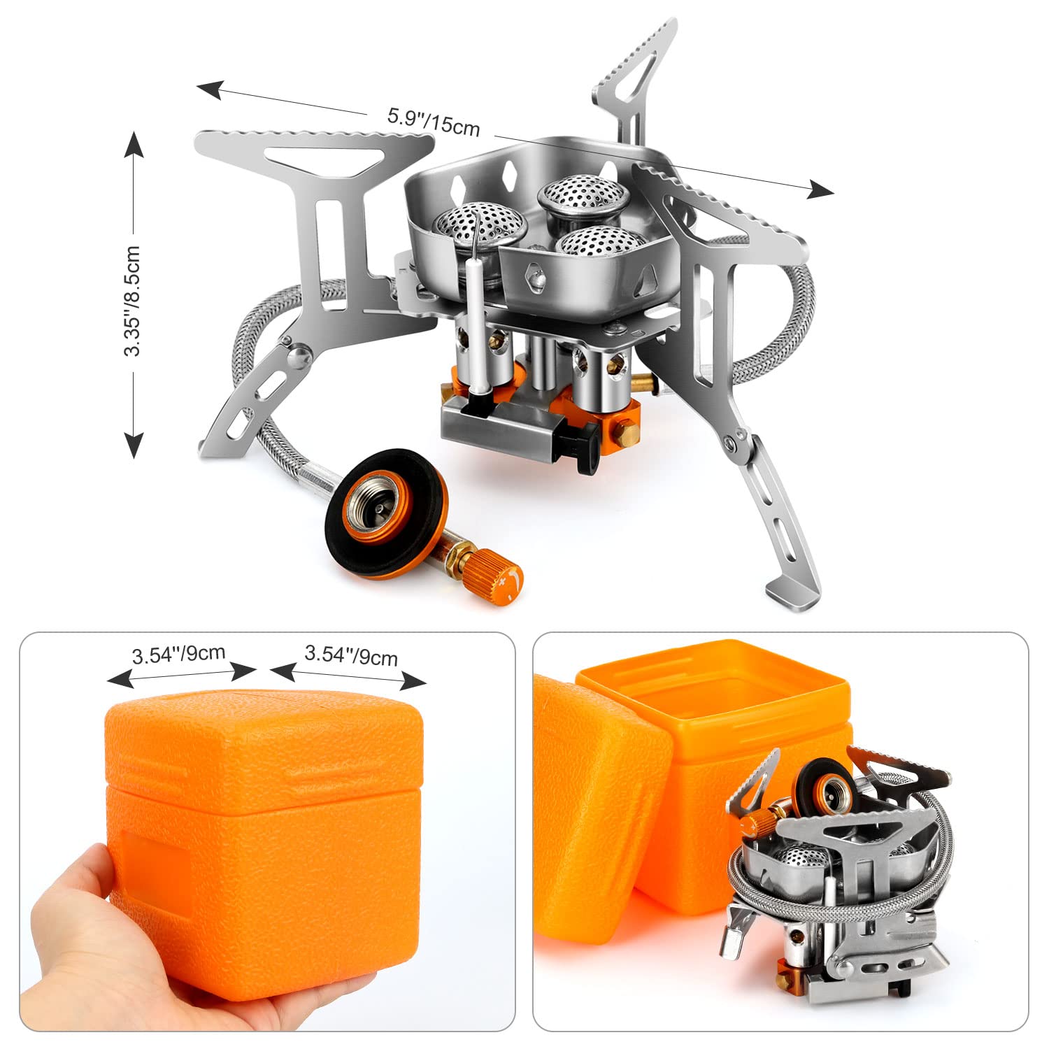 Odoland 6800W canister adapter compatibility photo shows flexible fuel options for trips
